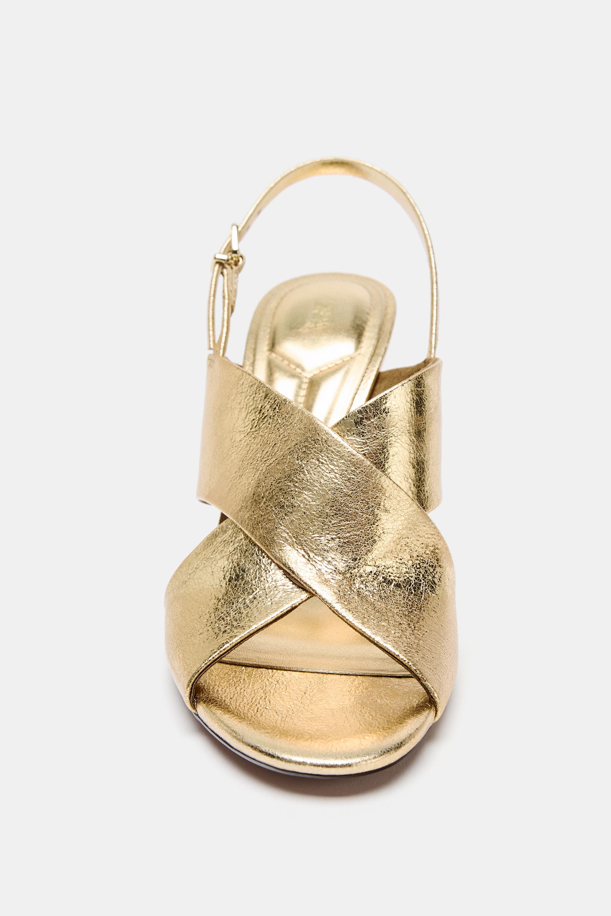 SANDALES À TALONS EFFET LAMINÉ